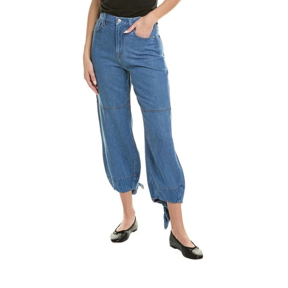 7 For All Mankind Taper Tie Ankle Jeans in Tulip Size 26 - Picture 7 of 12